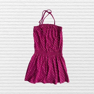 Vestido sin mangas Gap Girls cuello halter punto lámina dorada rojo ciruela parisino talla 8 Foto 1 de 4