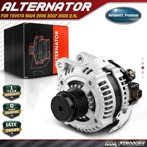 New Alternator for Toyota RAV4 2006-2008 2.4L 100A 12V CW 7-Groove Clutch Pulley - Picture 1 of 9