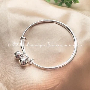Baby Silver Bangles | Children adjustable bangles | Kids silver bracelet - Picture 1 of 5