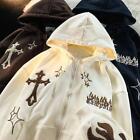 Y2K übergroße Hoodies Retro Hip Hop Jacke Gothic Stickerei Reißverschluss Sweatshirt