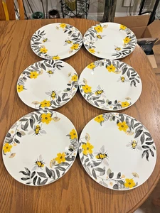 NEU * 6er Set Royal Norfolk Spring BEES & FLORAL Essteller mit Etikett - Bild 1 von 10
