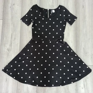 H&M Divided Women’s Polka Dot Skater Dress Black&white Size Eur Small /UK Size 8 - Picture 1 of 14