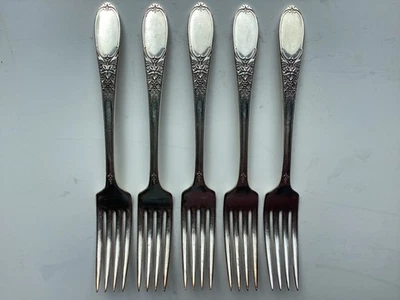 5 обеденных вилок - Wm Rogers бордовые / шампанское - Изображение 1 из 4