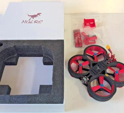 HGLRC FPV Digital Cinema Drone Red Black 3.5inch Vista 4S Ready DJI Controller - Image 1 of 4