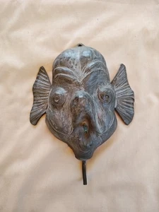 Blei Seeteufel Wandbehang Skulptur, wurde für Wasserbrunnen verwendet Unikat! - Bild 1 von 6