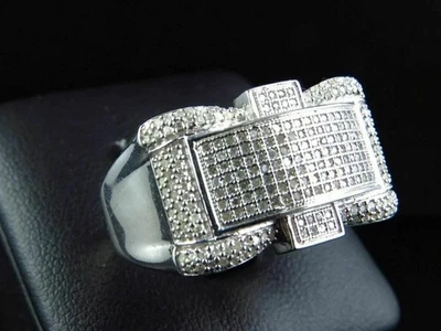 Anillo de boda meñique redondo de diamantes reales CVD de 2 quilates de oro blanco sólido de 14 k Foto 1 de 4