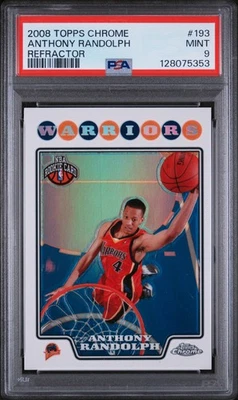 2008 TOPPS CHROME REFRACTOR #193 ANTHONY RANDOLPH PSA 9 - Image 1 of 2