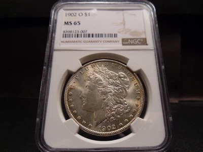 1902-O MS65 Morgan Silver Dollar NGC Certified Gem - White/Gold Rim Tone - Image 1 of 4