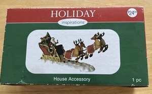 Holiday Inspirations Santa Sleigh With Reindeer Village Table Accent - Picture 1 of 5