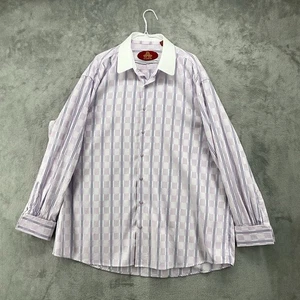 R Lewis Dress Shirt Mens 18.5 Multicolor Button Up Shirt French Cuff Designer * - Picture 1 of 12