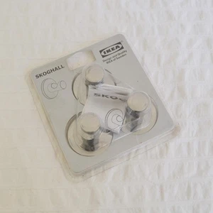 Ikea SKOGHALL Self Adhesive Strong Hooks, Chrome Plated, 3pack, Bathroom Kitchen - Picture 1 of 4