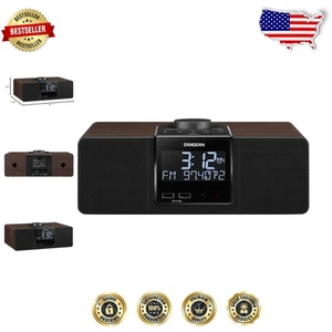 Multi-Display Holzwecker mit AM/FM Radio & USB - perfekt für jeden Raum - Bild 1 von 8