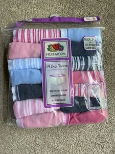 Fruit of the Loom ~ Girls Tagless 14-Pair Underwear Boy Shorts Cotton ~ Size 8 - Picture 1 of 3