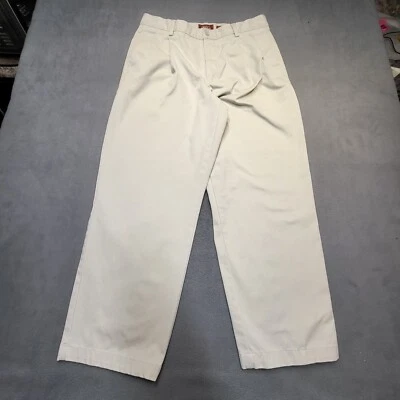 Eddie Bauer Chino Pants Men's Size 33x28 Tan Khaki Relaxed Fit Pleated - Image 1 of 4
