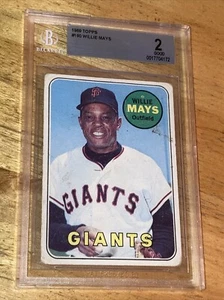 1969 Topps #190 HOF Willie Mays BVG 2 San Francisco Giants Vintage Baseball - Picture 1 of 6