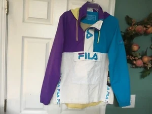 FILA MEN’S PARALLAX JACKET LM911463 588 WHITE PURPLE BLUE MEDIUM (CON72) - Picture 1 of 6