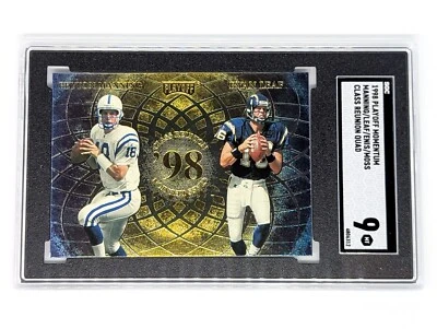 1998 Playoff Momentum Quads Peyton Manning Randy Moss SGC 9 Rookie RC HOF - Image 1 of 2