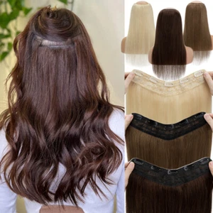 Thick One Piece Weft Clip In 100% Remy Human Hair Extensions Full Head U-Shape - Picture 1 of 25