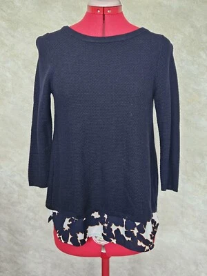 Camisa suéter en capas The Limited azul marino. Talla XS Foto 1 de 4