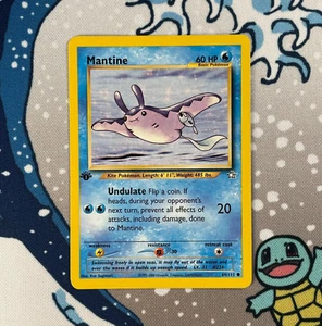 Mantine 64/111 1st Edition Neo Genesis Set WOTC Vintage Pokemon Card 2000 LP - Picture 1 of 3