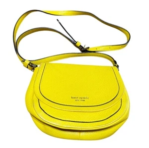 BOLSO KATE SPADE LEILA GIRASOL AMARILLO SOLAPA CUERO GRANULADO AUTENTICADO - Imagen 1 de 7