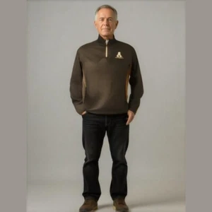 Appalachian State Mountaineers xl 46/48 Long Sleeve 1/4 Zip Mens Black gold T56 - Picture 1 of 9