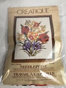 Creatique Needlepoint #2229649 8x10” Flowers New Old Stock - Bild 1 von 4