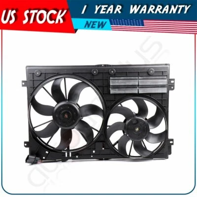 Radiator Condenser Fan Assembly For 2006-2007 2008 2009 2010 2011-2013 Audi A3 - Image 1 of 4