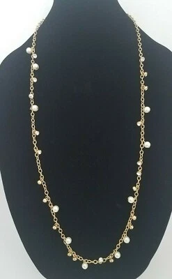 J. Crew 珍珠水钻金色项链全新带标签 — 第 1/4 张图片