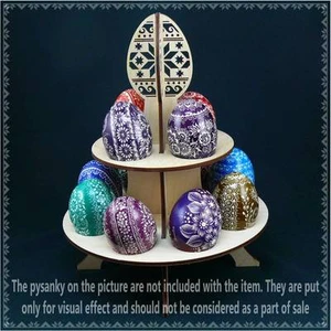 Real plywood pysanka stand for 12 Chicken Easter Egg. Pysanky Osterei - Picture 1 of 12