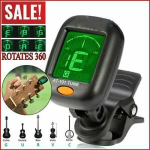 Lcd Electric Clip On Chromatic Acoustic For Guitar Bass Ukulele Banjo Tuner US