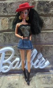 Mattel 1993 Barbie Western Stampin Tara Lynn Black Hair Redressed Vintage TLC - Picture 1 of 22