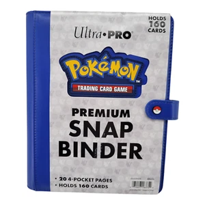 Ultra PRO Pokémon 4 Pocket Premium Snap Binder Blue Premium Leatherette Cover - Picture 1 of 10