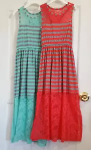Bonnie Jean Girls Size 10 Summer Casual Lace Striped Racerback Maxi Length Dress - Picture 1 of 5