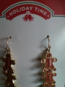 Gingerbread Pieces Earrings Hypo- Allergenic - Picture 1 of 2