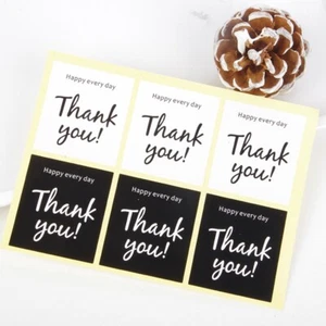 30pcs 5cm Thank You Black N White Kraft Stickers Gift Favour Box Sealed Labels - Picture 1 of 3