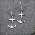Highly Polished Pewter Anchor Earrings - Made in Cornwall - Gift Boxed -Nautical