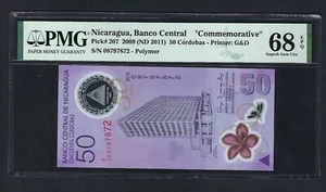 Nicaragua 50 Cordobas 2009(ND2011) P207 Commemorative Uncirculated Graded 68 - Picture 1 of 2