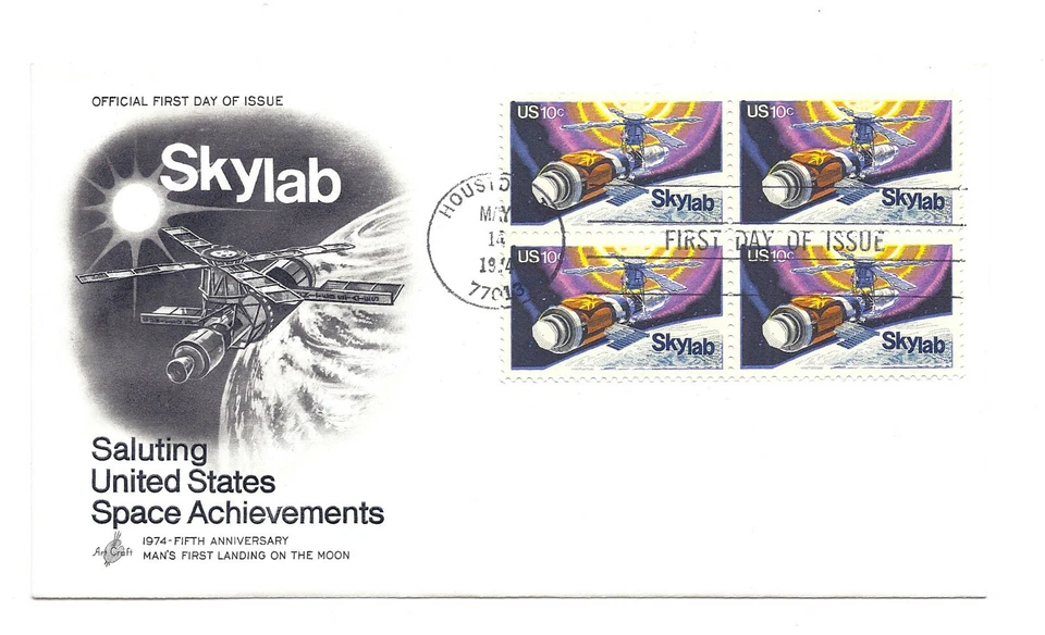 1529 Skylab, ArtCraft block of 4 FDC - Image 1 of 1