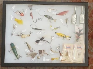 26 Antique Fishing Lures Vintage Wood Early  Rare Tackle Bait Estate Lot DU556 - Bild 1 von 12