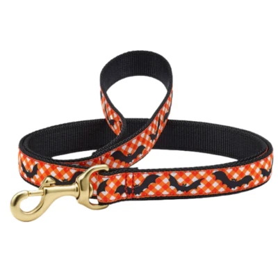 Up Country Graphic Dog Nylon Leash 5 Foot, Batty, Bat, Orange, Halloween - Image 1 of 4