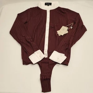Equestrian/Riding - Free x Rein Women's Elite Bodysuit - LARGE - Burgundy/White - Picture 1 of 9