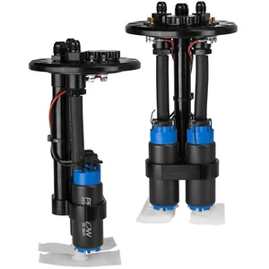 Proflow Dual Fuel Pump Carrier In-tank With 2x 340LPH Pumps Billet Alloy Black - Picture 1 of 4