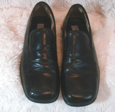 STANLEY BLACKER MEN SIZE 11 M LOAFERS LEATHER COMFORT SLIP-ON BLACK SHOES - Image 1 of 4