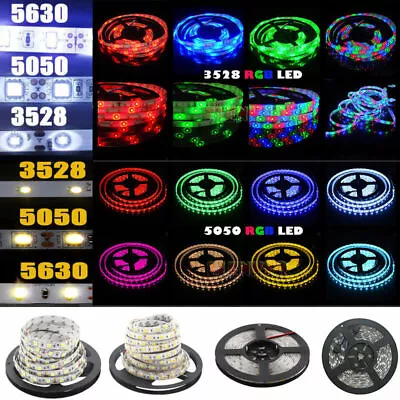 5M 300 LED Strip Lights 3528 5050 SMD RGB Ribbon Tape Roll Waterproof DC 12V  - Image 1 of 4