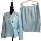 Jones Wear Satin 2 Piece Skirt Blazer Jacket Size 10