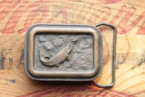 Vintage Solid Bronze Hand Made Fish Belt Buckle - Picture 1 of 3
