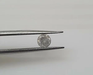 0.34cts 4.4mm White Salt & Pepper Diamond G Color Natural Loose Brilliant Cut - Picture 1 of 4