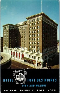 Vintage Iowa IA Postcard Hotel Fort Des Moines 10th & Walnut Now with Color TV   - Picture 1 of 4
