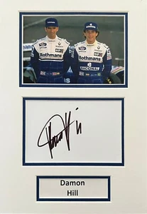 Damon Hill handsignierte A4 montierte Fotoanzeige Formel 1 Autogramm Senna - Bild 1 von 1